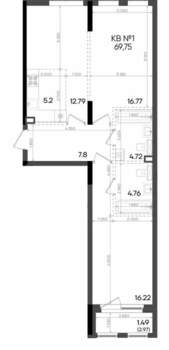 3-к квартира, вторичка, 70м2, 2/9 этаж