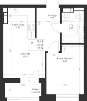 1-к квартира, вторичка, 37м2, 2/23 этаж