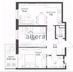 3-к квартира, вторичка, 65м2, 4/8 этаж