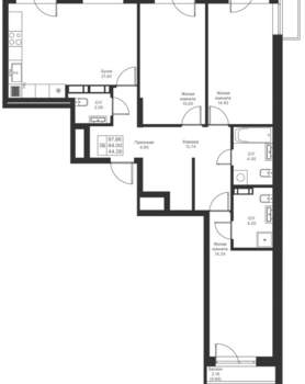 3-к квартира, вторичка, 98м2, 6/24 этаж
