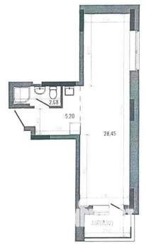 1-к квартира, вторичка, 37м2, 6/8 этаж