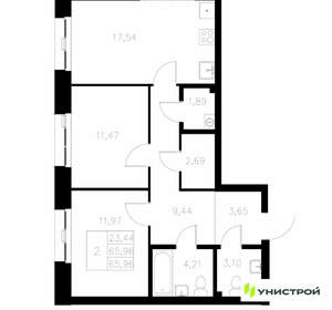 2-к квартира, вторичка, 66м2, 3/7 этаж