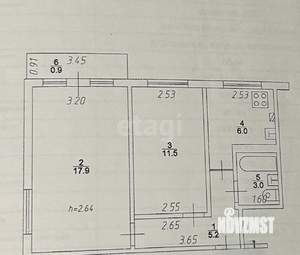 2-к квартира, вторичка, 44м2, 4/5 этаж