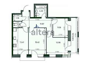 3-к квартира, вторичка, 73м2, 8/25 этаж