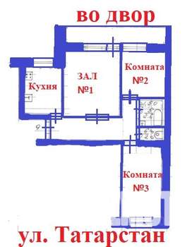 3-к квартира, вторичка, 66м2, 9/10 этаж