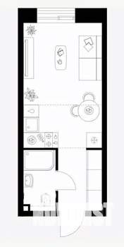 Студия квартира, вторичка, 18м2, 5/5 этаж