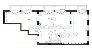 2-к квартира, вторичка, 69м2, 6/8 этаж