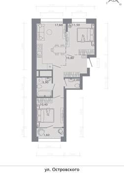 2-к квартира, вторичка, 58м2, 7/8 этаж