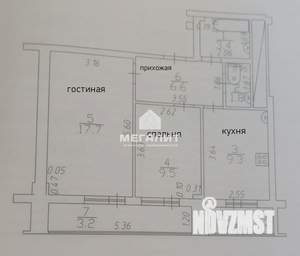2-к квартира, вторичка, 53м2, 2/17 этаж