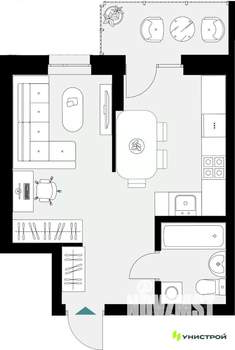 1-к квартира, вторичка, 33м2, 12/18 этаж