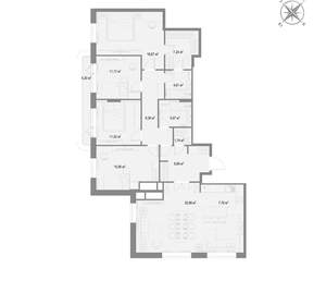 2-к квартира, вторичка, 144м2, 21/22 этаж