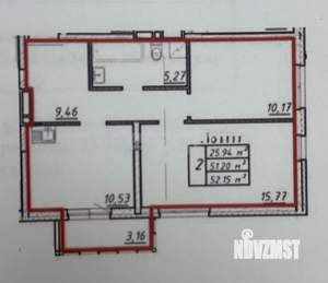 2-к квартира, вторичка, 51м2, 11/17 этаж