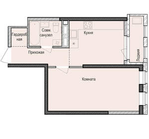 1-к квартира, вторичка, 41м2, 15/23 этаж