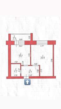 1-к квартира, вторичка, 45м2, 9/9 этаж