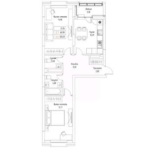 2-к квартира, вторичка, 63м2, 4/9 этаж