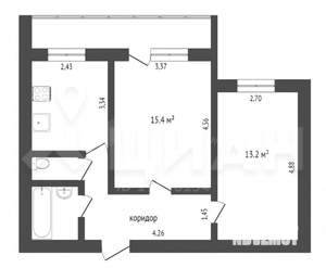 2-к квартира, вторичка, 55м2, 1/9 этаж