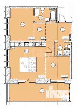 2-к квартира, вторичка, 93м2, 6/9 этаж