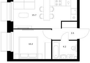 1-к квартира, вторичка, 34м2, 12/14 этаж