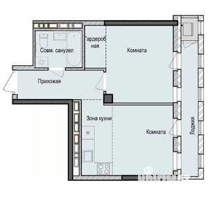 2-к квартира, строящийся дом, 40м2, 5/23 этаж