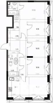 3-к квартира, вторичка, 95м2, 5/15 этаж