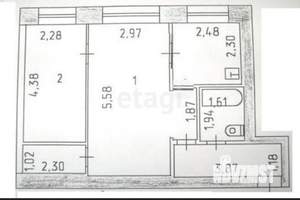 2-к квартира, вторичка, 41м2, 4/5 этаж