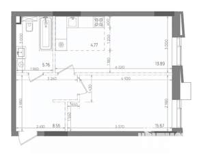 2-к квартира, вторичка, 49м2, 14/14 этаж