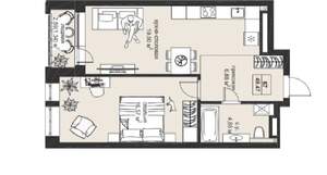 1-к квартира, вторичка, 49м2, 2/5 этаж