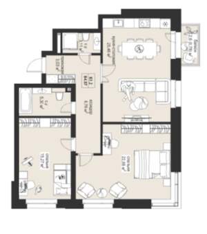 2-к квартира, вторичка, 85м2, 2/4 этаж