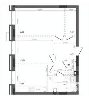 2-к квартира, вторичка, 60м2, 14/22 этаж
