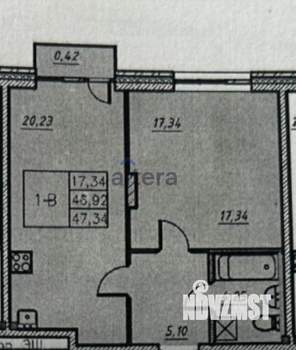 1-к квартира, сданный дом, 48м2, 6/7 этаж