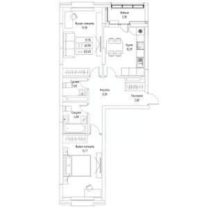 2-к квартира, вторичка, 63м2, 2/9 этаж