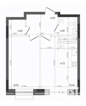 2-к квартира, вторичка, 48м2, 12/14 этаж