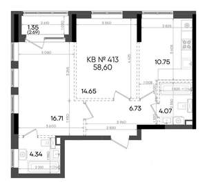 2-к квартира, вторичка, 59м2, 11/23 этаж