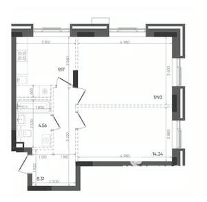 2-к квартира, вторичка, 54м2, 21/22 этаж