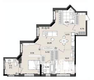 2-к квартира, вторичка, 88м2, 15/23 этаж