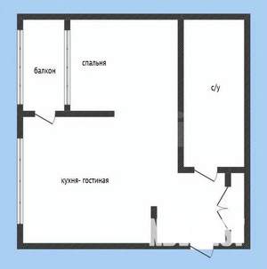 Студия квартира, вторичка, 58м2, 4/5 этаж