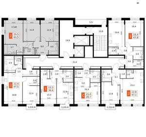 2-к квартира, вторичка, 61м2, 6/19 этаж