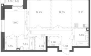 2-к квартира, строящийся дом, 82м2, 3/24 этаж