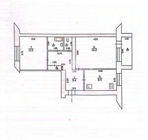 2-к квартира, вторичка, 52м2, 3/5 этаж