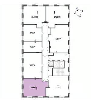 2-к квартира, вторичка, 52м2, 13/22 этаж