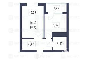 1-к квартира, вторичка, 40м2, 7/12 этаж