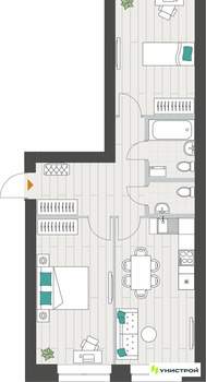 2-к квартира, вторичка, 63м2, 7/9 этаж