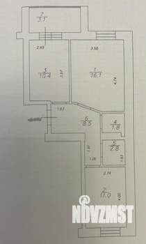 2-к квартира, вторичка, 55м2, 6/10 этаж