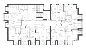 1-к квартира, строящийся дом, 53м2, 3/5 этаж
