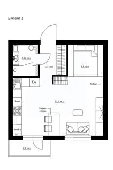 1-к квартира, вторичка, 34м2, 4/10 этаж