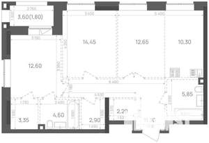 2-к квартира, вторичка, 82м2, 3/24 этаж