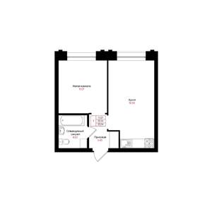 1-к квартира, вторичка, 35м2, 2/25 этаж