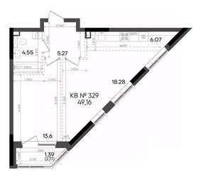 2-к квартира, вторичка, 49м2, 4/23 этаж