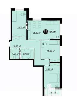 3-к квартира, вторичка, 101м2, 11/25 этаж