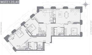 4-к квартира, строящийся дом, 120м2, 24/25 этаж